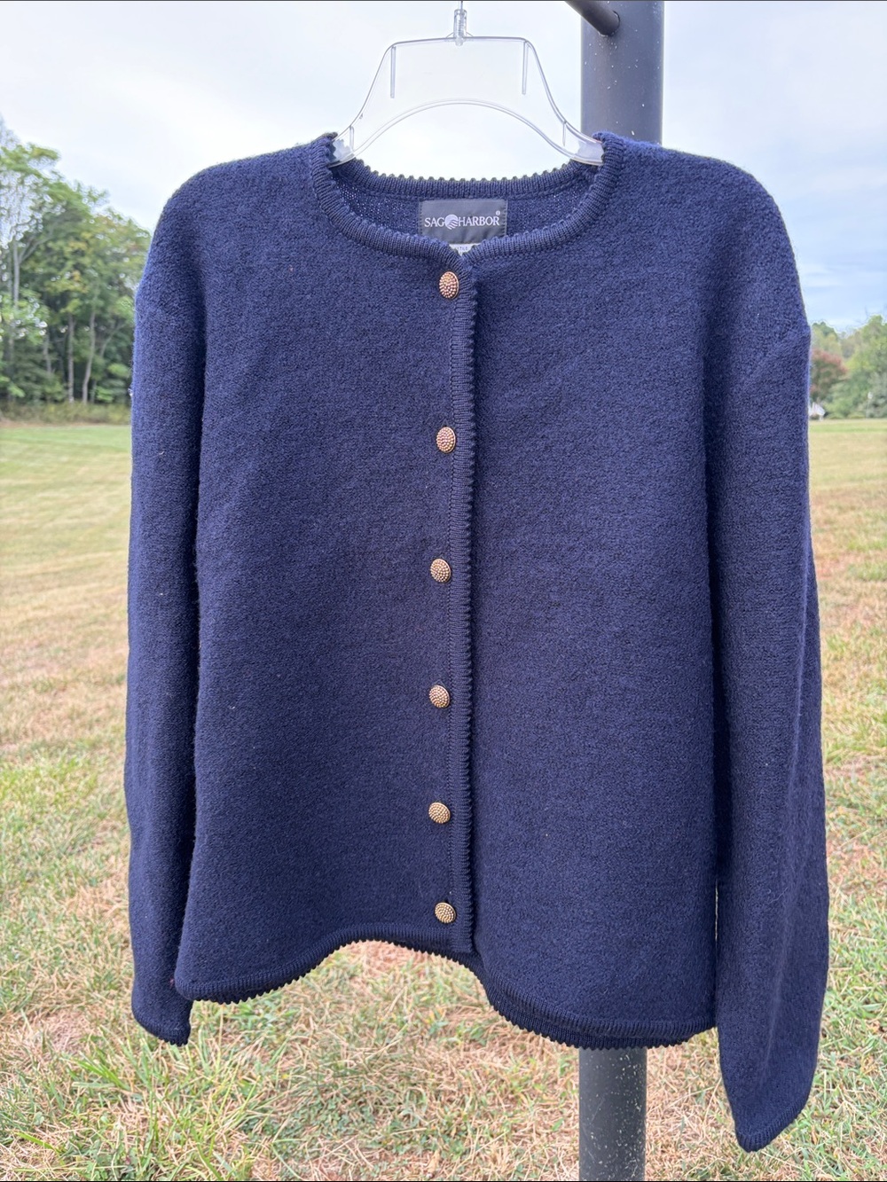 100% wool VINTAGE Sag Harbor navy sweater